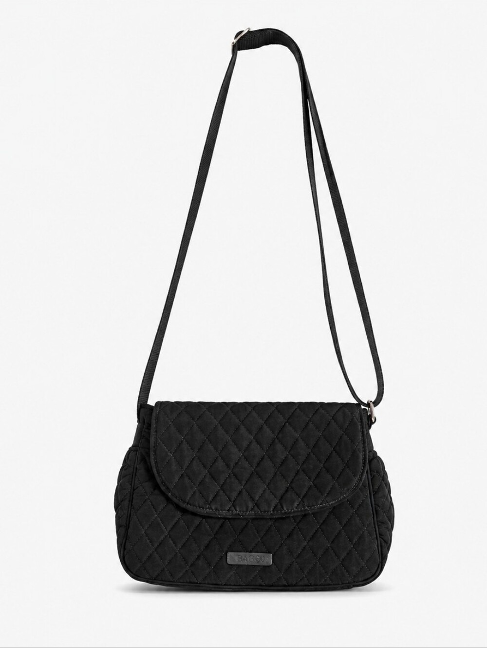 Vera Bradley Classic Black Microfiber Quilted Crossbody Purse - Picture 2 of 10